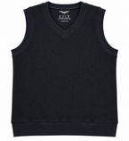 Eternity Men Black Textured V-Neck Knitted Sweater