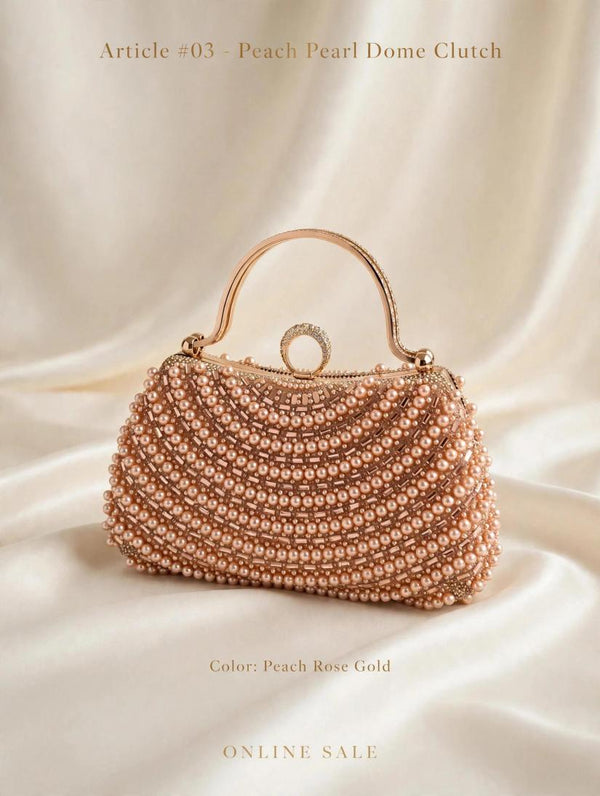 article 03 peach pearl dome clutch