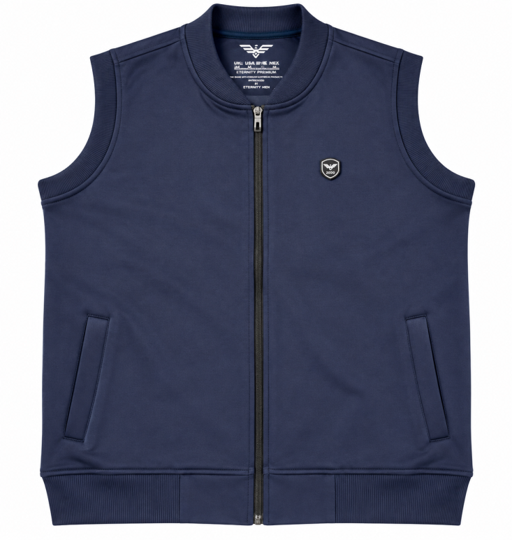 Eternity Men Premium Sleeveless Navy Blue Bomber
