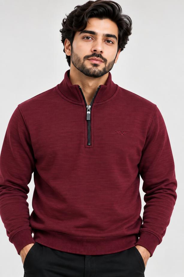 Eternity Men Premium Quarter Zipper Maroon