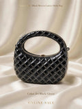 article 06 black woven lattice hobo bag