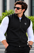Eternity Men Premium Sleeveless Mock Neck Black Zipper