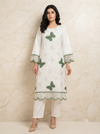 PC - 031 Embroidered Stitched Lawn Suit - Butterfly Elegance 2PC
