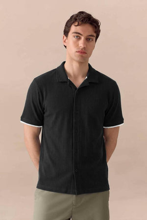 Eternity Premium Men's Rib Casual Shirt Black