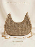article 05 gold crystal creseent hobo bag