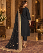 PC-96 Embroidered Premium Silk Shirt with Straight Trouser & Dupatta - 3 Pcs