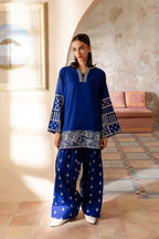 Royal Blue Farshi Shalwar 2Pc