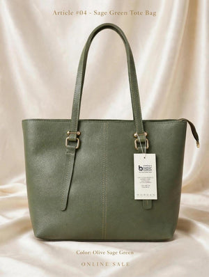 article 04 sage green tote bag