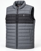 Eternity Men Premium Sleeveless Chest Panel Puffer Charcoal & Black