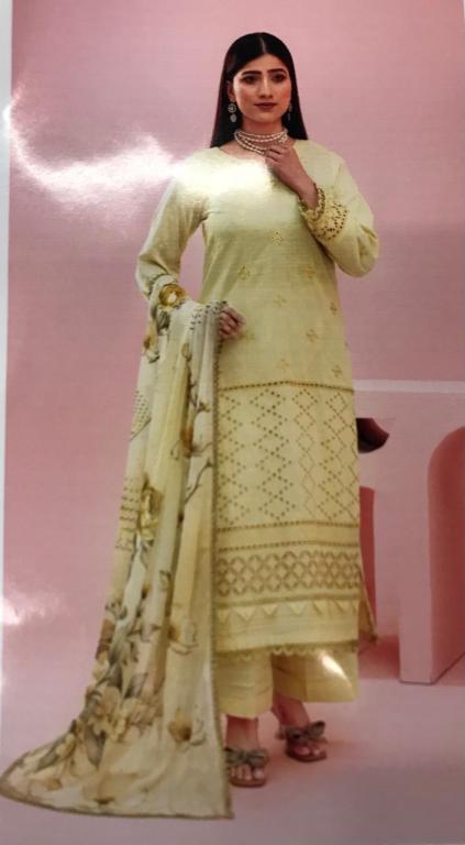 3Pc unStitched Embroidered Suit