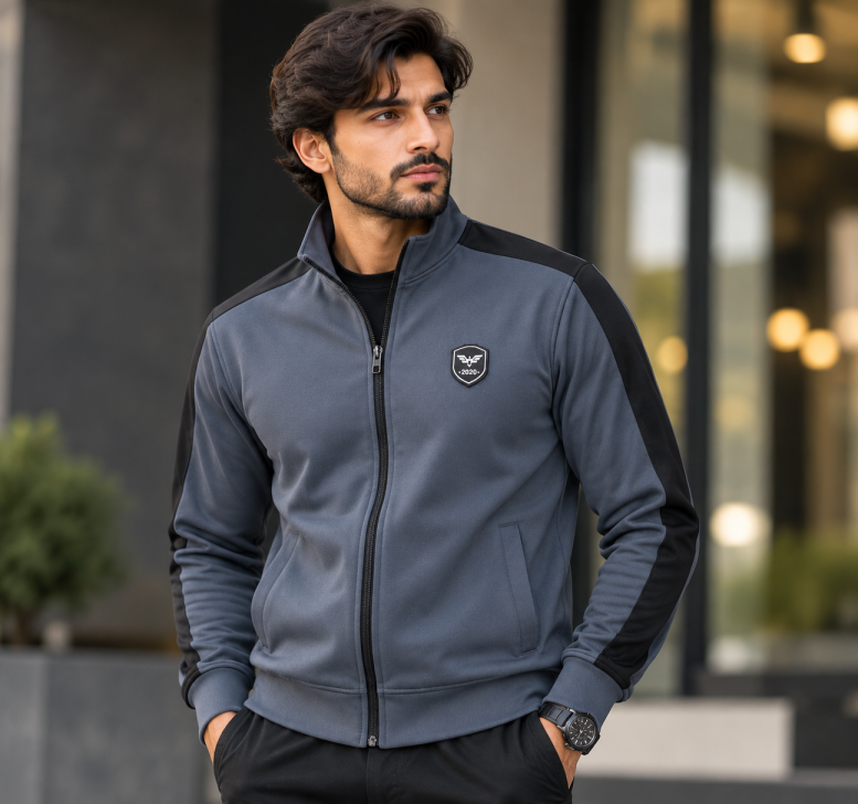 Eternity Men Premium Arm Panel Zipper Charcoal
