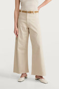 Wide Stretch Cropped Jeans - Off-White