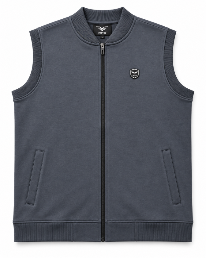 Eternity Men Premium Sleeveless Charcoal Bomber