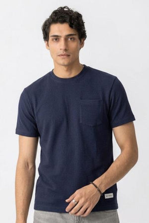 Eternity Men's Waffle Chest Pocket Tee Shirt Navy