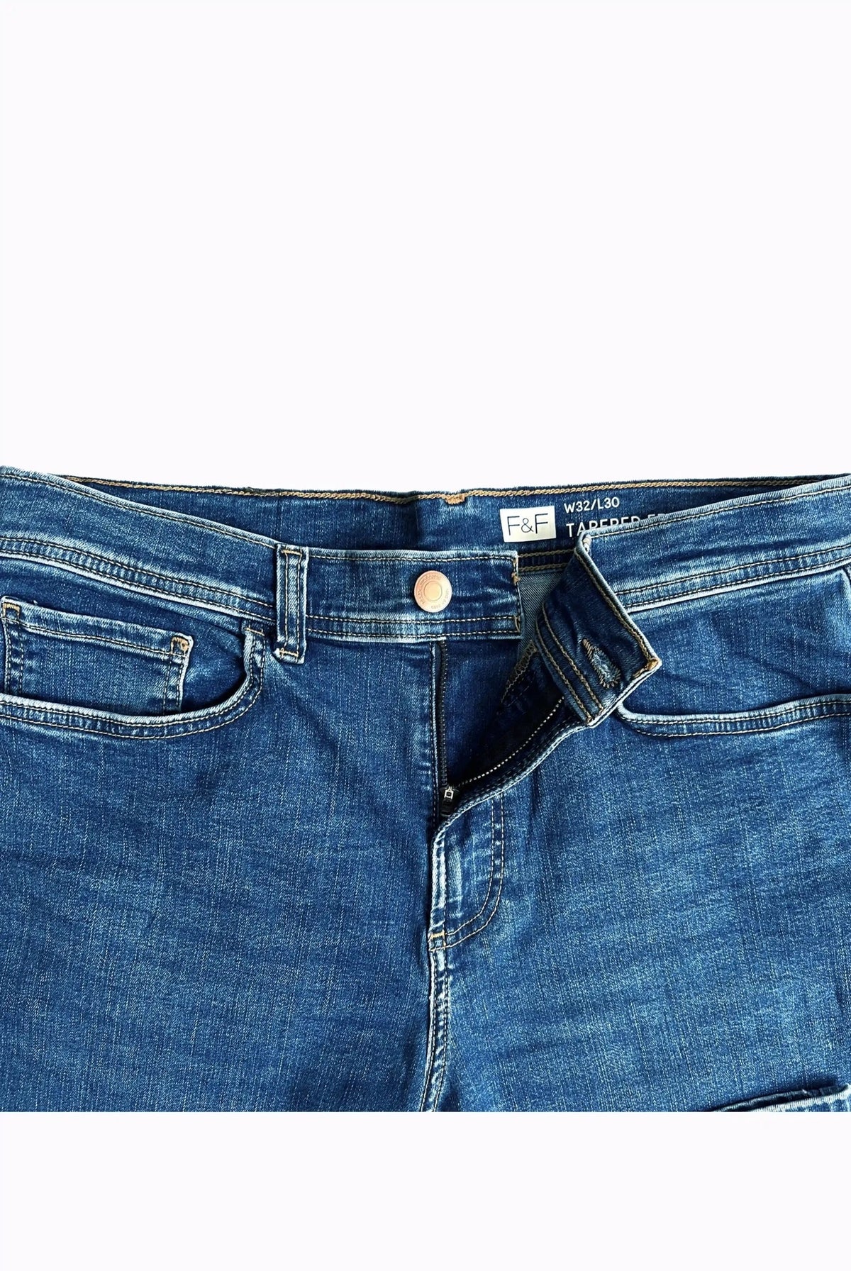 Tapered Comfort Stretch Jeans – Blue