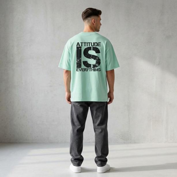 Men’s Oversized T-Shirt Frosty Blue | Premium Cotton Relaxed Fit