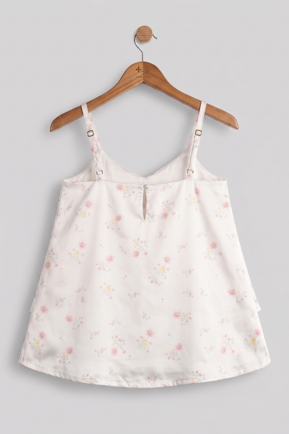 Printed White Silk Top