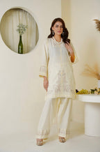 Rose White Farshi Shalwar 2Pc