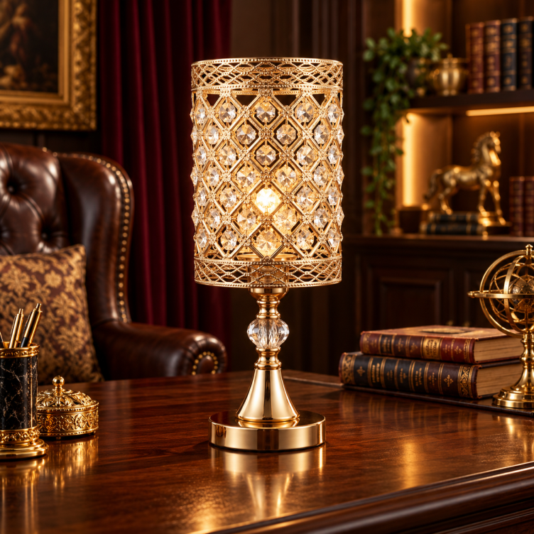 Luxury Golden Crystal Table Lamp L 007