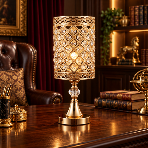 Luxury Golden Crystal Table Lamp L 007
