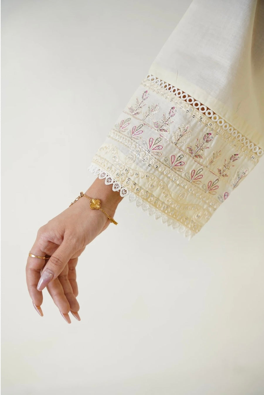 Rose White Farshi Shalwar 2Pc