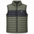 Eternity Men Premium Sleeveless Chest Panel Puffer Olive & Black