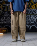 BAGGY UTILITY CARGO PANTS KHAKI
