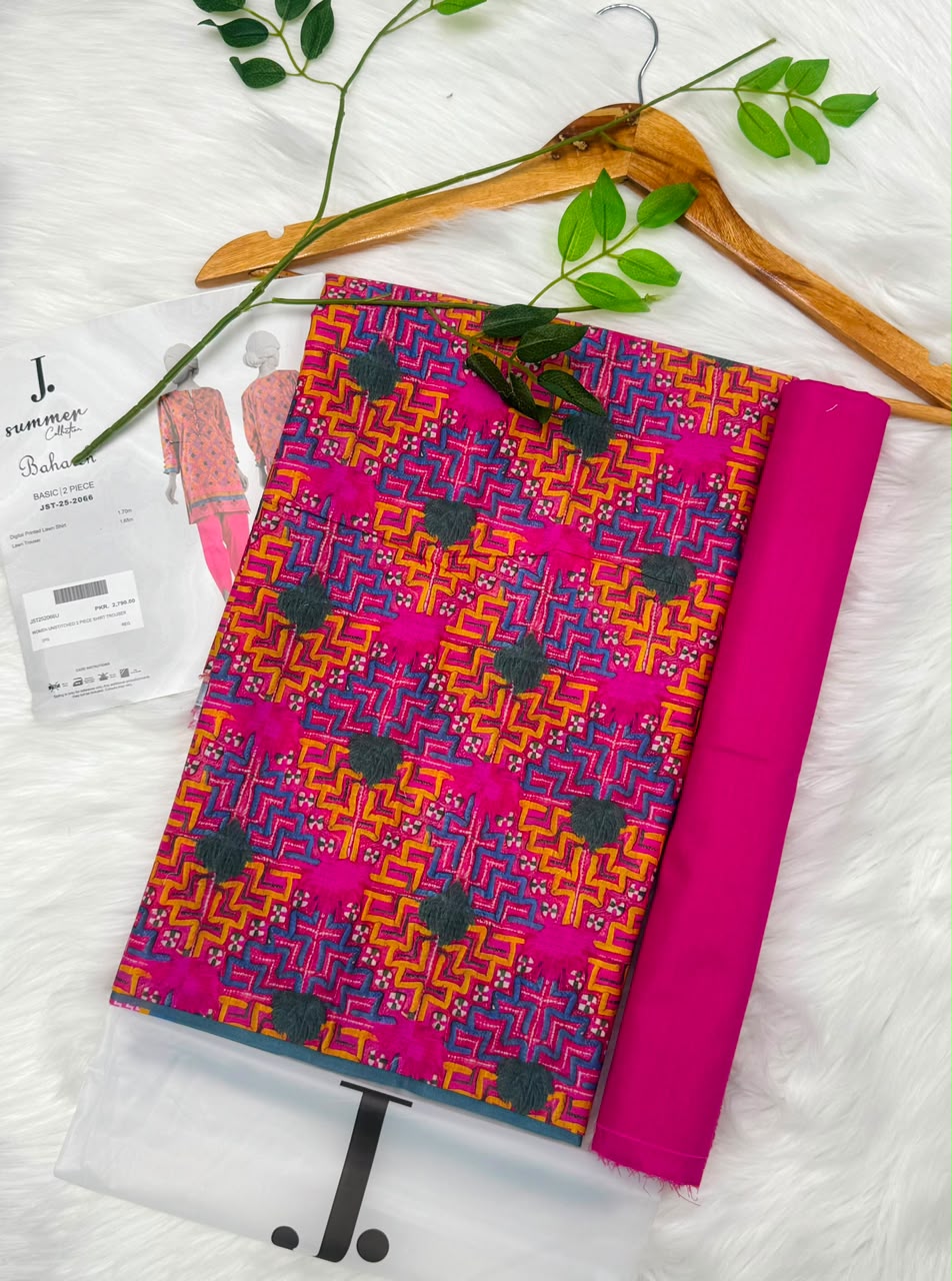 J. Unstitched Lawn 2PC