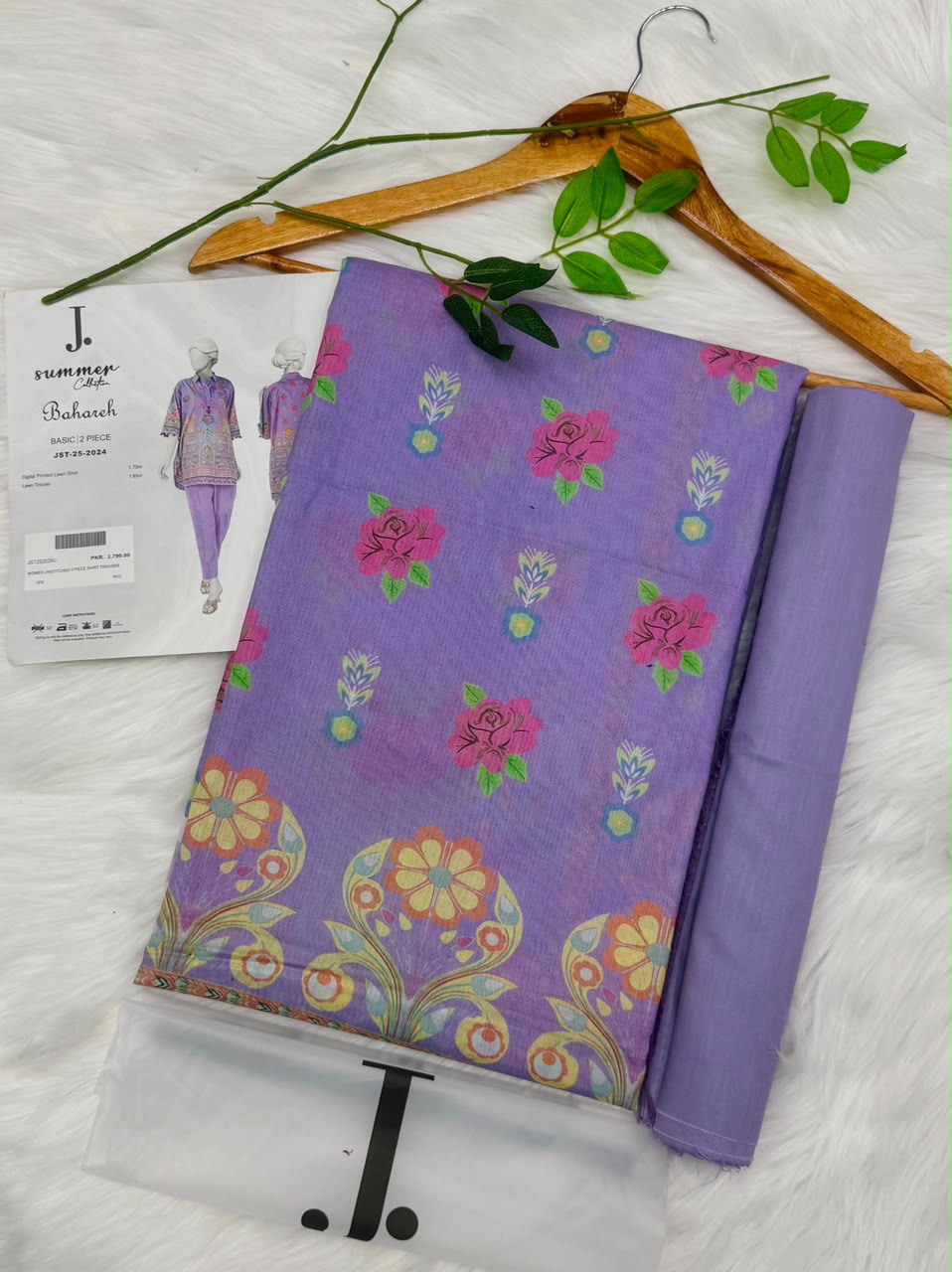 J. Unstitched Lawn 2PC