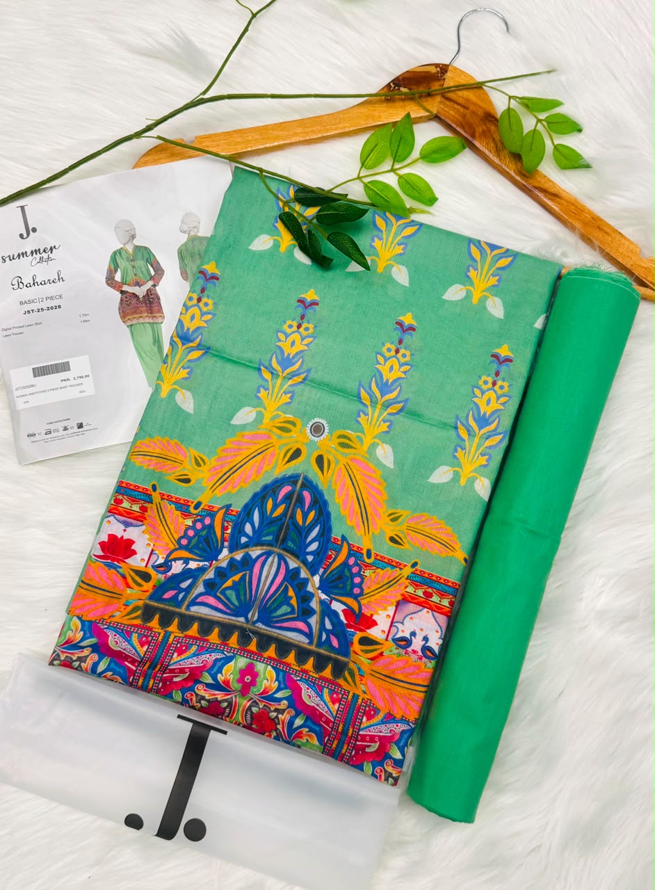 J. Unstitched Lawn 2PC