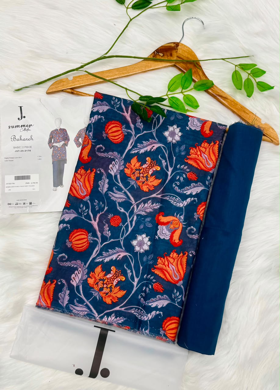 J. Unstitched Lawn 2PC
