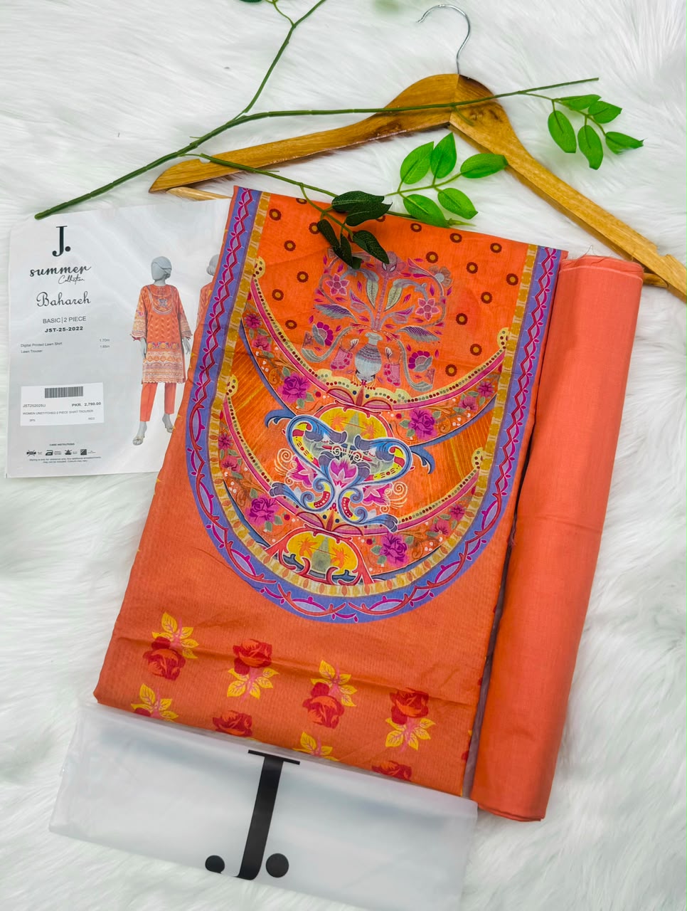 J. Unstitched Lawn 2PC
