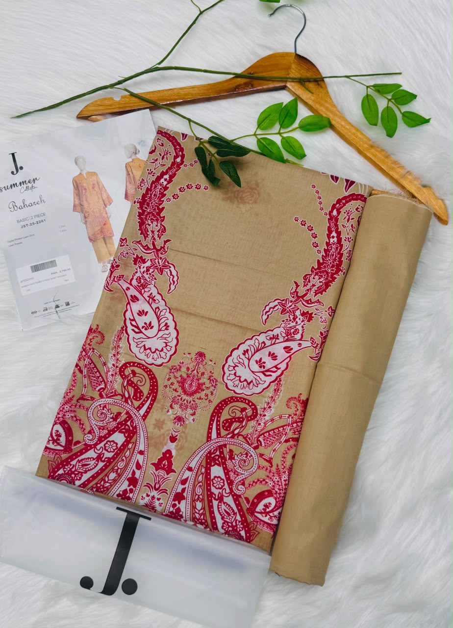 J. Unstitched Lawn 2PC