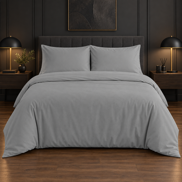 Premium Plain Bedsheet Set - Light Grey