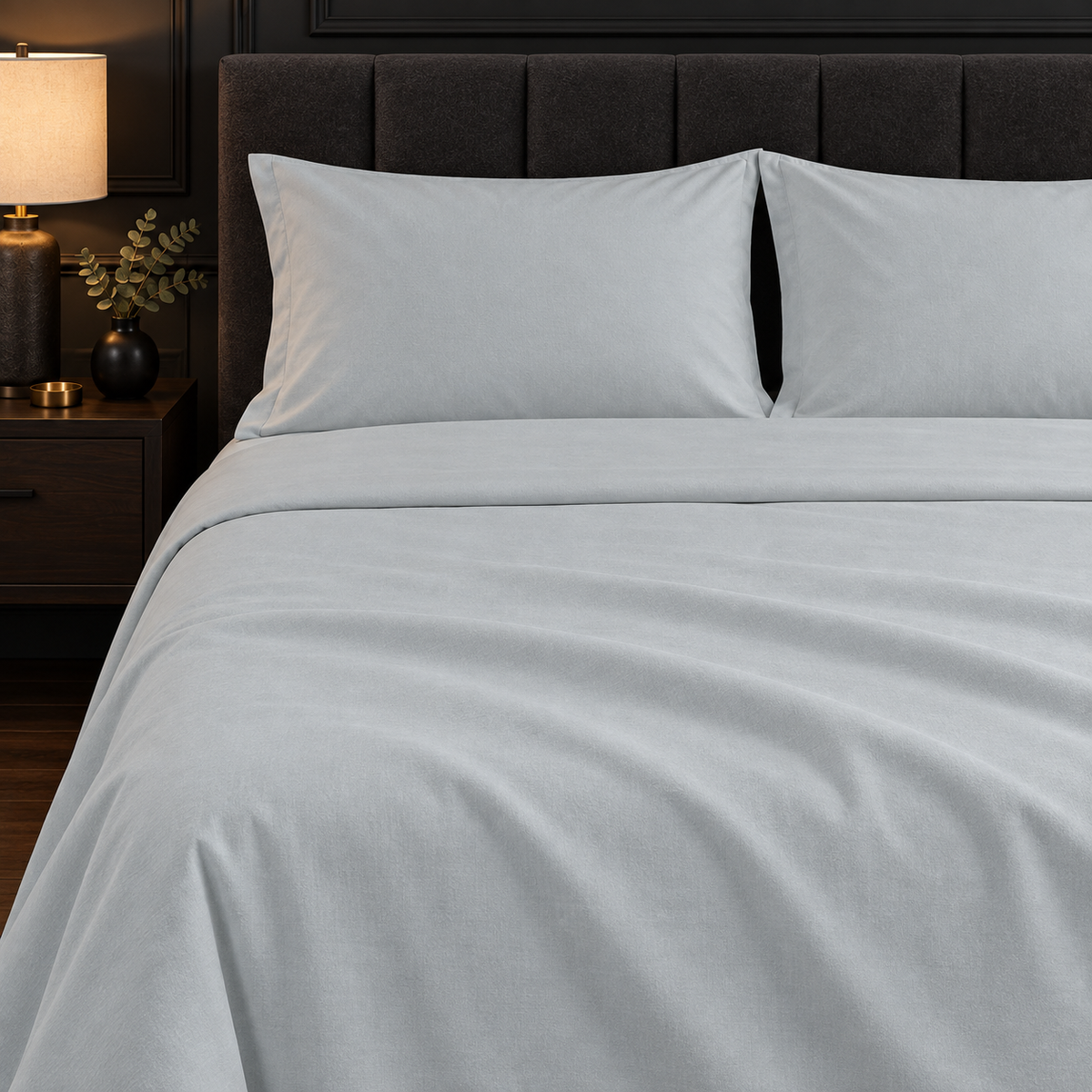 Premium Plain Bedsheet Set - Light Grey