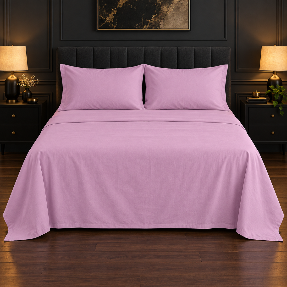 Premium Plain Bedsheet Set - Lilac