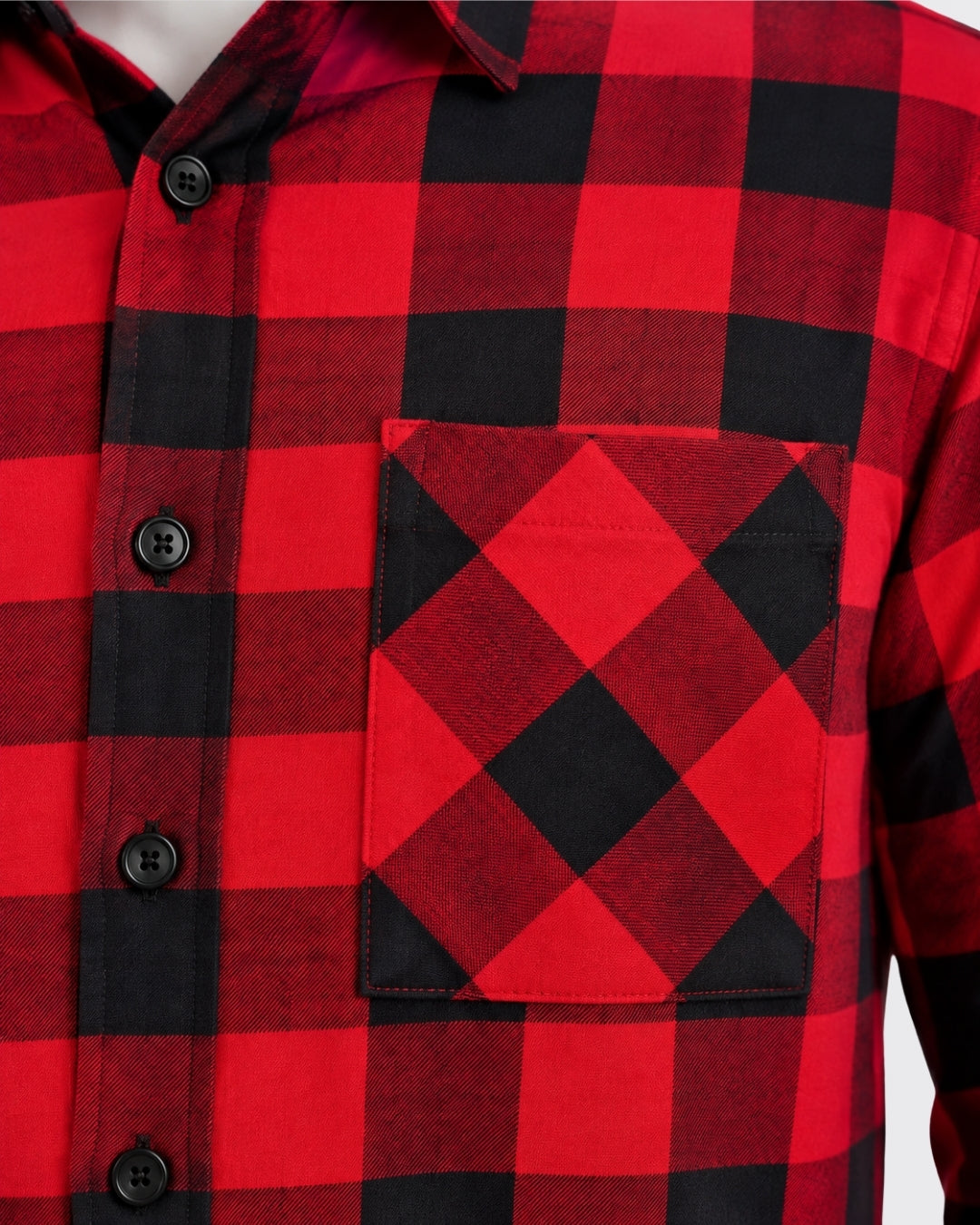 Men's Checkered Shirt - Red - view 3
