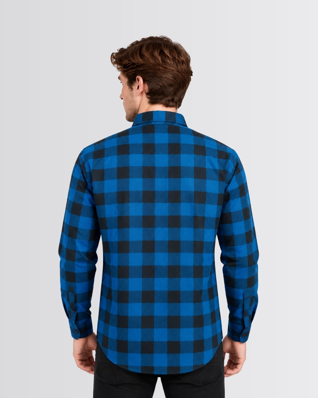 Men's Checkered Shirt - Azure Blue - view 2