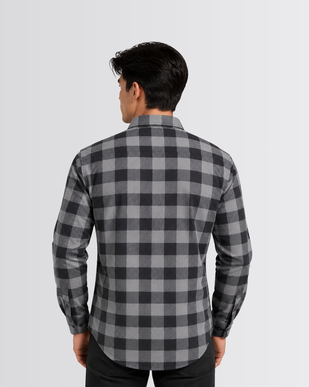 Men's Checkered Shirt - Grey - view 2