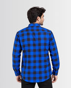 Men's Checkered Shirt - Royal Blue - view 2