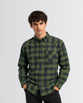 Men's Checkered Shirt - Olive Green - view 1