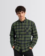 Men's Checkered Shirt - Olive Green - view 1
