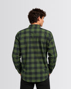Men's Checkered Shirt - Olive Green - view 2