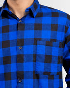Men's Checkered Shirt - Royal Blue - view 3