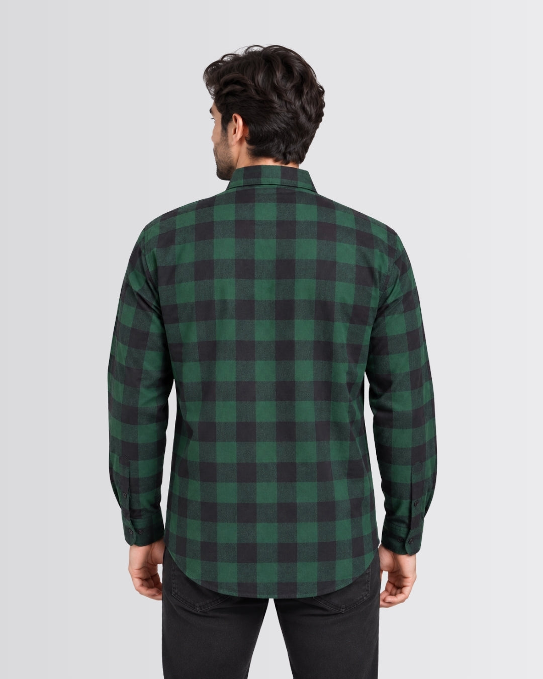 Men's Checkered Shirt - Green - view 2