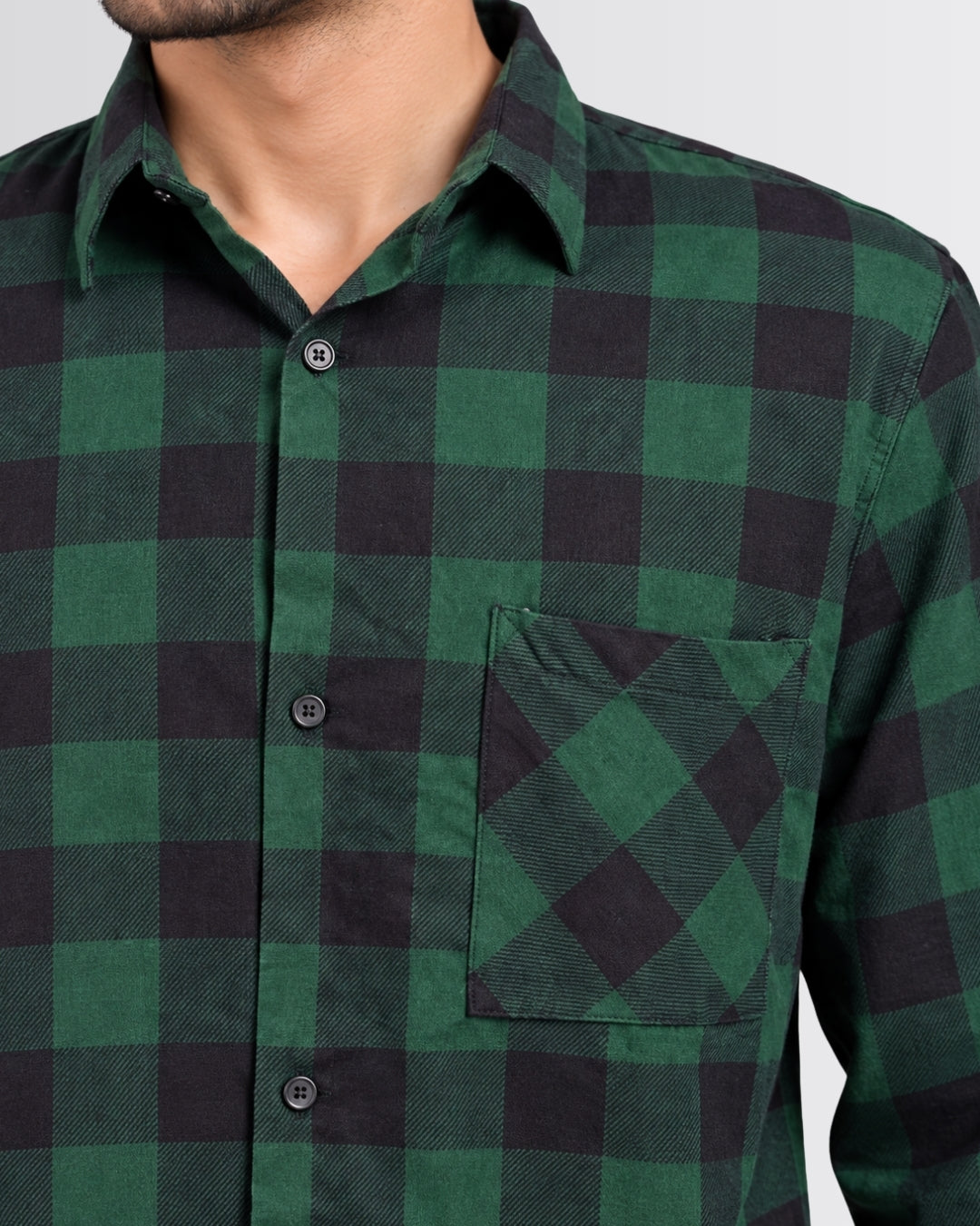 Men's Checkered Shirt - Green - view 3