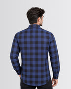 Men's Checkered Shirt - Navy Blue - view 2