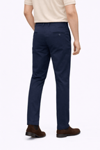 Navy Blue Cotton Pant - Straight FitPantGarderobe Clothing