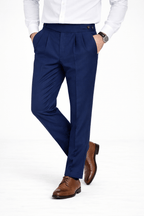 Navy Blue Gurkha Pant - Regular FitPantGarderobe Clothing