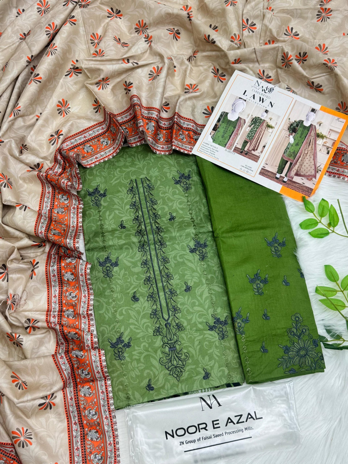 Noor E Azal Embroidered Lawn 3PC